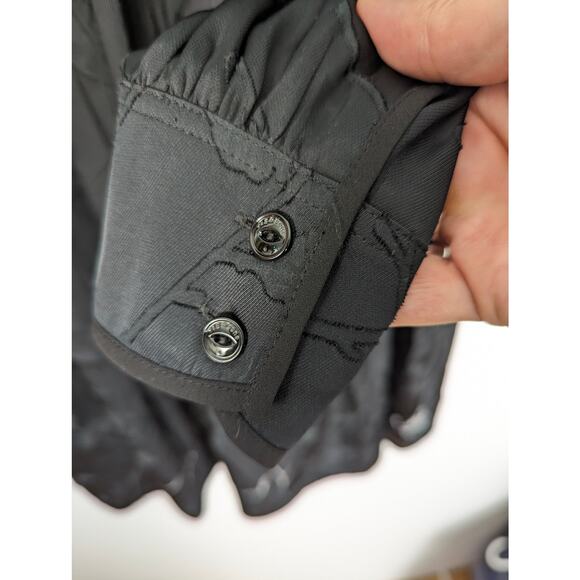 Rag & Bone Rubie Silk Blend Floral Burnout Long Sleeve Black Mini Dress Medium - Picture 10 of 13